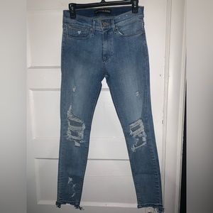 Express‎ stretch ankle legging mid rise distressed skinny jean size 4